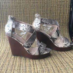 Aldo High Wedge Snakeskin Shoes